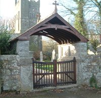 Gwinear war memorial lych gate after work © Gwinear P. C. C.
